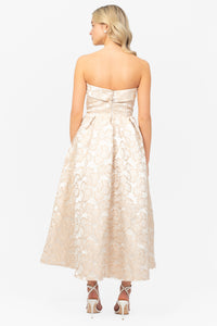 Palmera Floral Jacquard Midi Dress