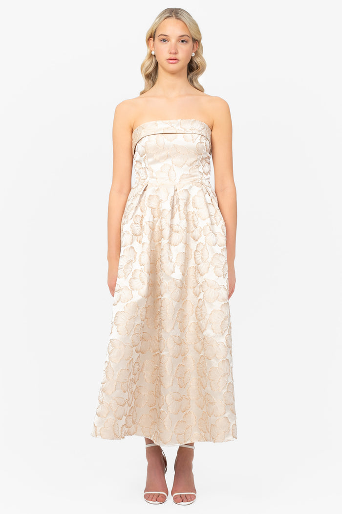 Palmera Floral Jacquard Midi Dress