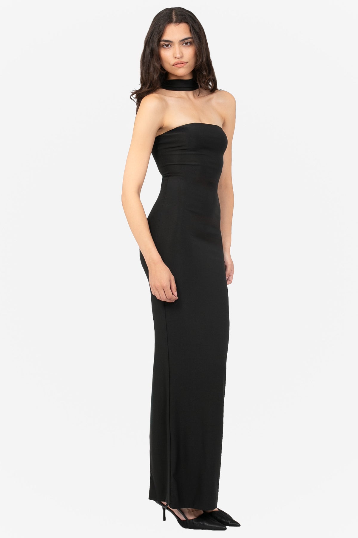 Estelle Collar Bodycon Maxi Dress - honey