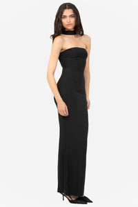 Estelle Collar Bodycon Maxi Dress - honey
