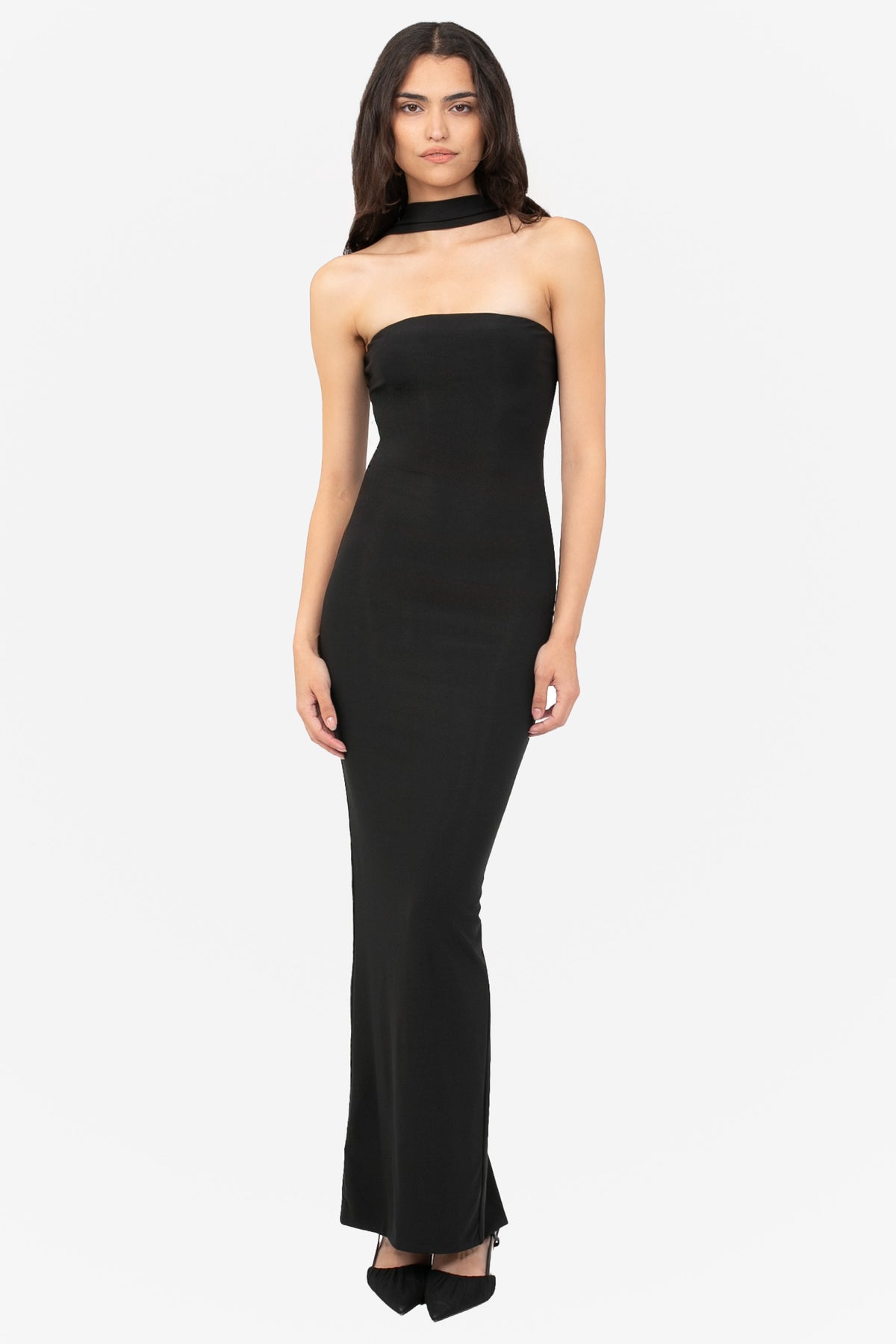 Estelle Collar Bodycon Maxi Dress - honey
