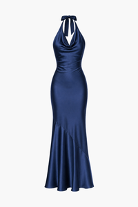 Marina Satin Ruched Maxi Dress