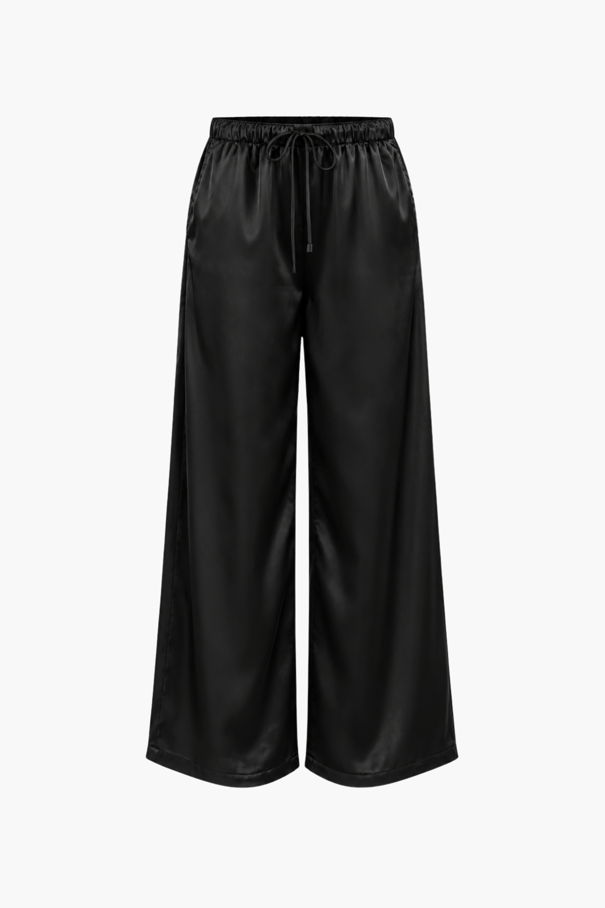 Laine Drawstring Satin Wide Leg Pants
