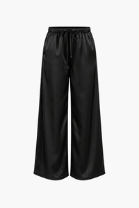 Laine Drawstring Satin Wide Leg Pants
