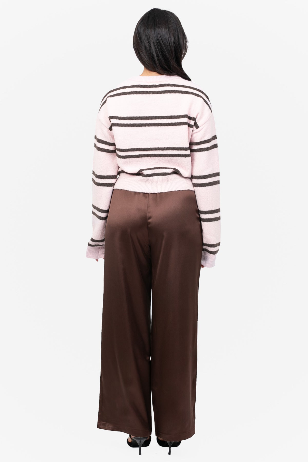 Laine Drawstring Satin Wide Leg Pants
