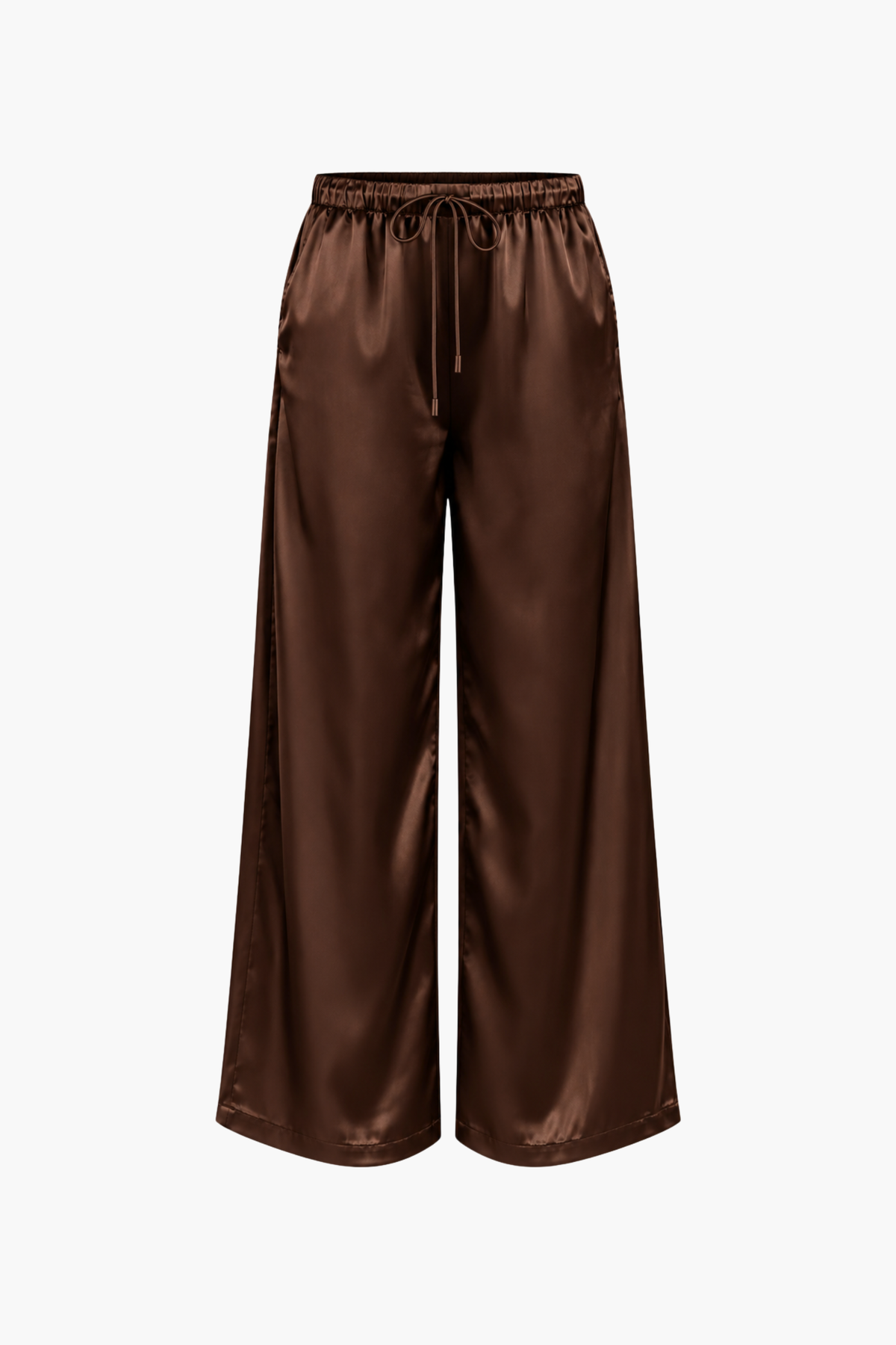 Laine Drawstring Satin Wide Leg Pants