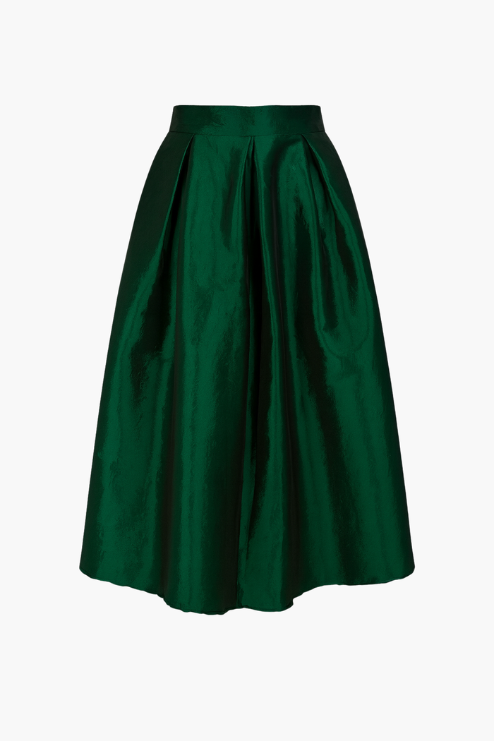 Emilia Pleated Front Midi Skirt