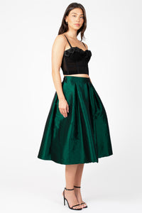 Emilia Pleated Front Midi Skirt - honey