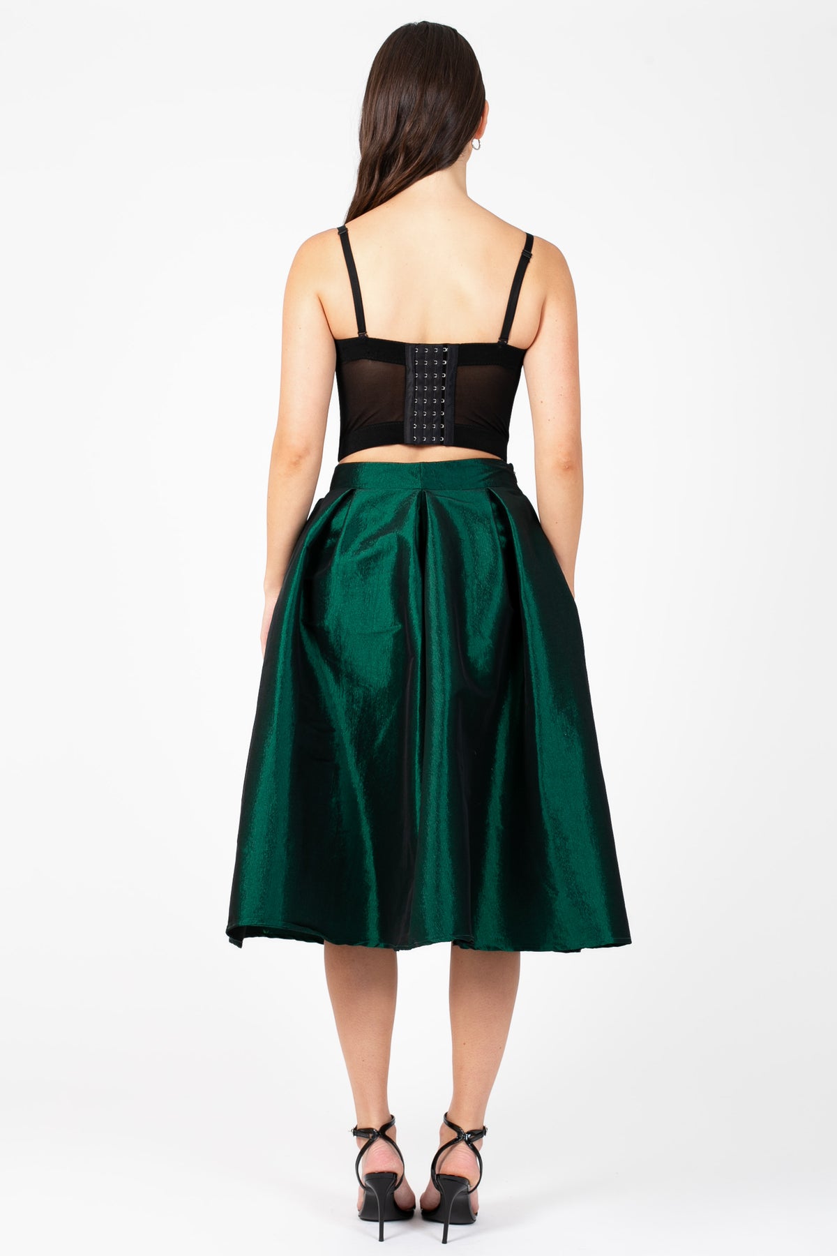 Emilia Pleated Front Midi Skirt - honey