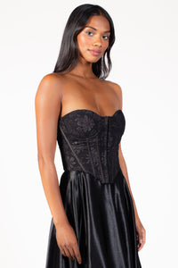 Verity Jacquard Corset - honey