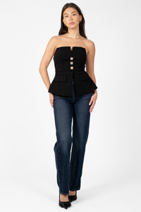 Jaylyn Peplum Blouse - honey