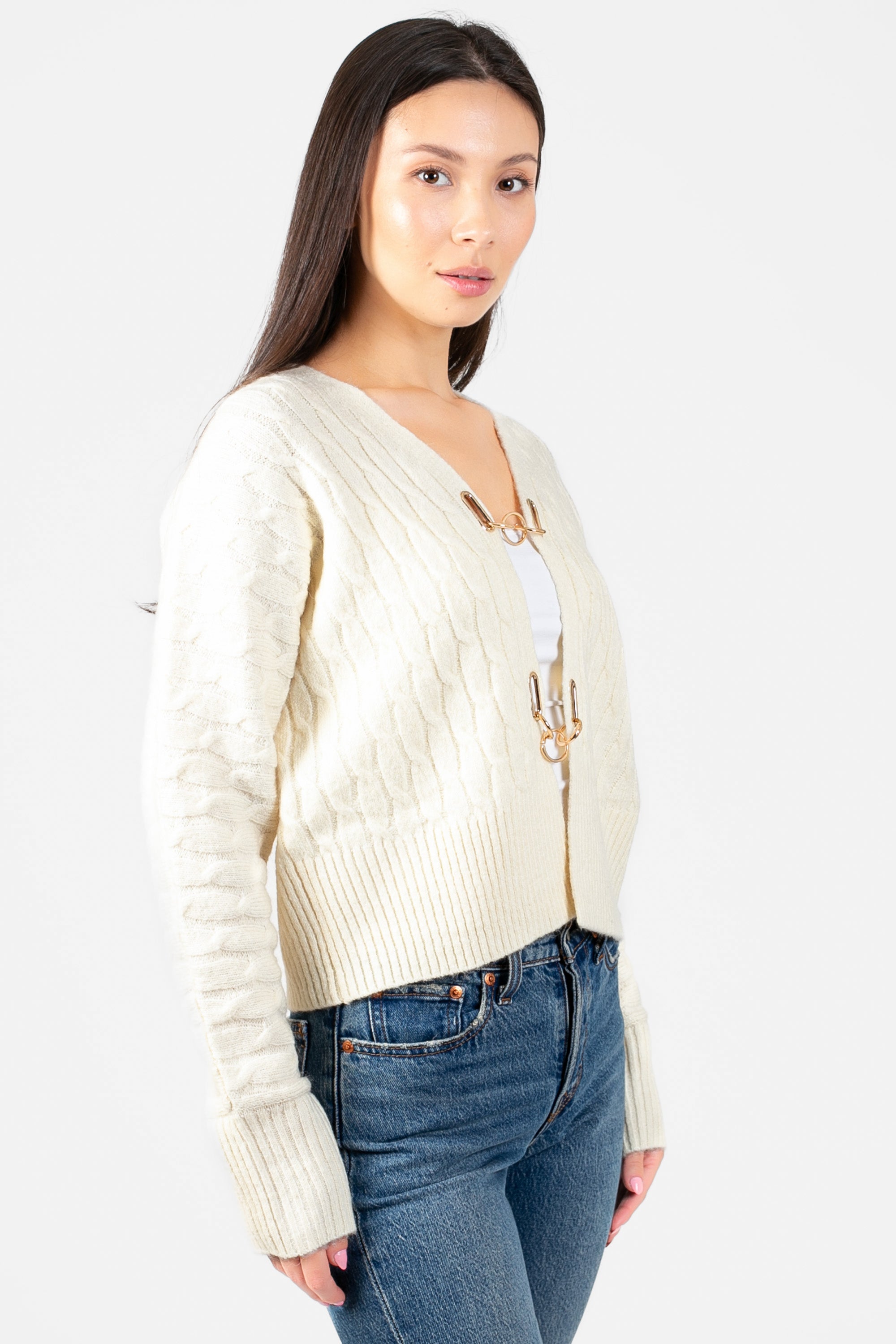 John + Jenn® Emile Gold Buckle Cardigan