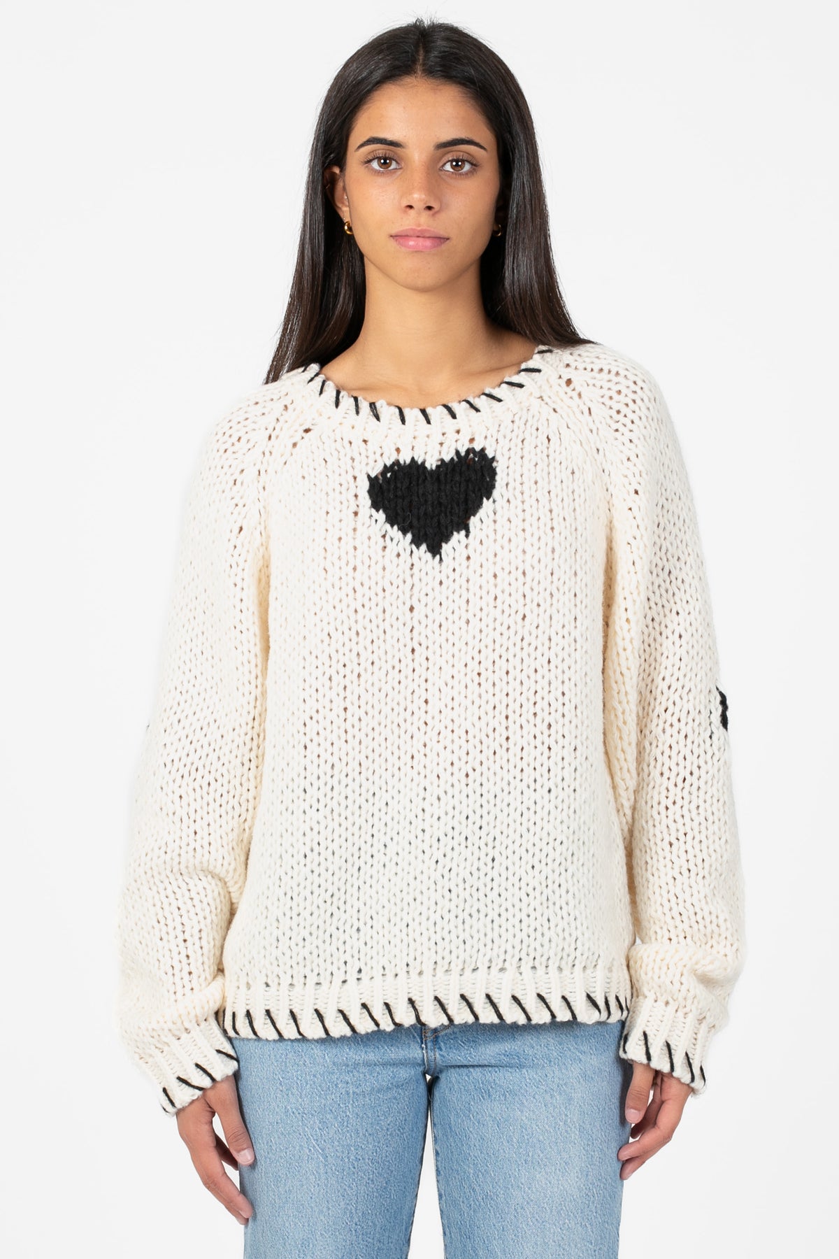John + Jenn® Declan Heart Stitch Sweater - honey