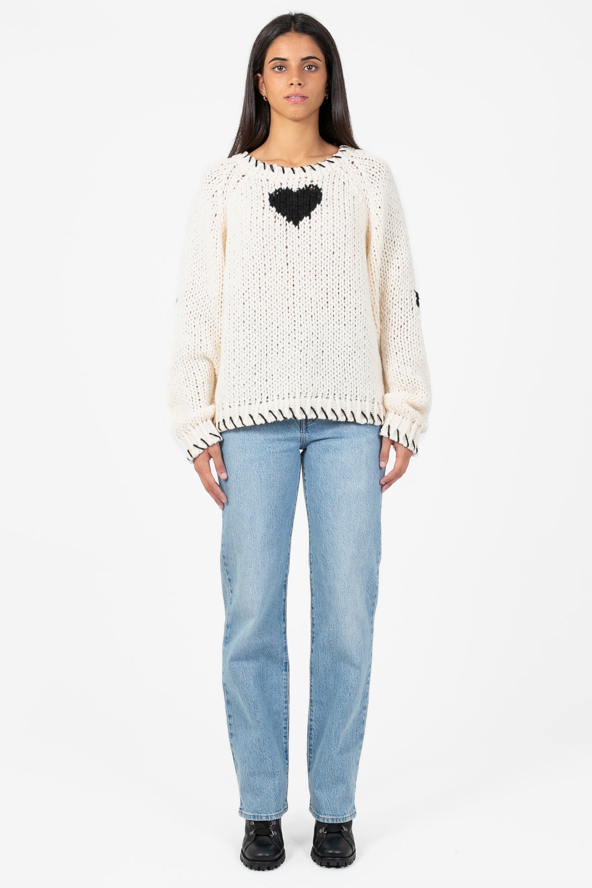 John + Jenn® Declan Heart Stitch Sweater - honey