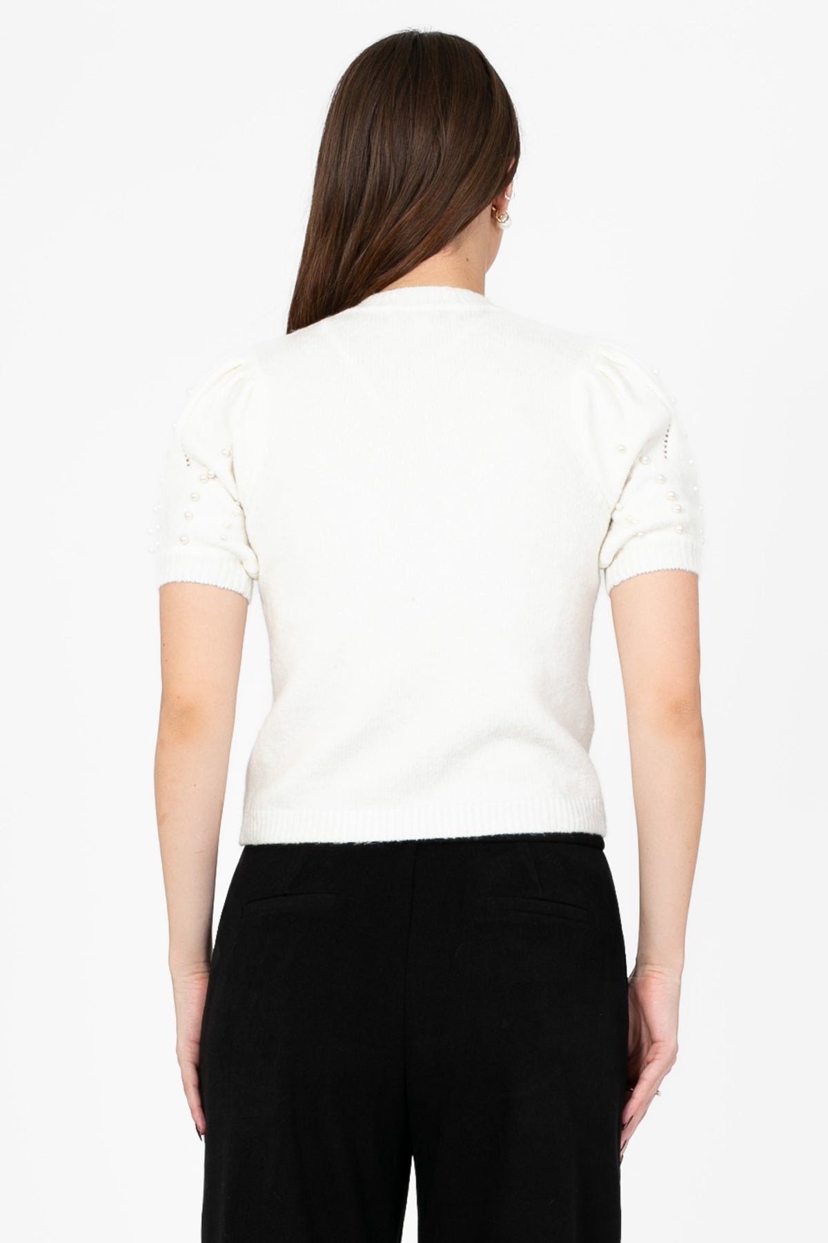 John + Jenn® Arden Pearl Embellished Cardigan - honey