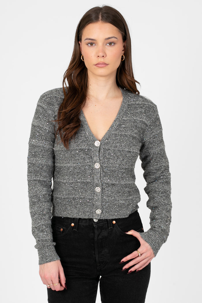John + Jenn® Baldwin Sparkle Crop Cardigan - honey