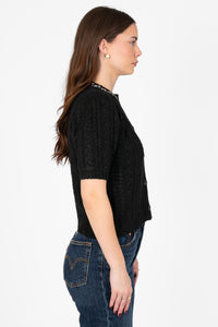 John + Jenn® Maxwell Embellished Neck Cardigan - honey