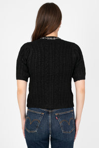John + Jenn® Maxwell Embellished Neck Cardigan - honey