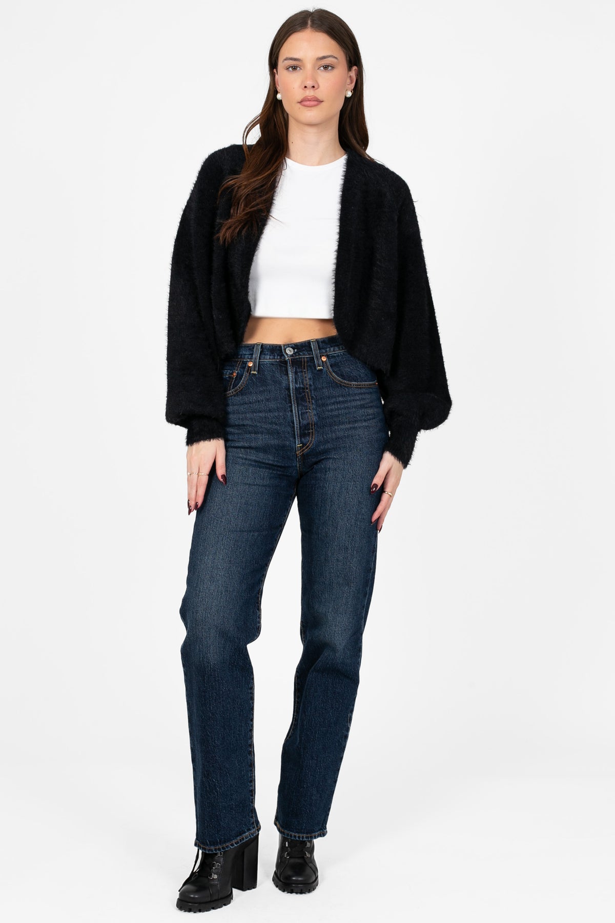 John + Jenn® Emmer Fuzzy Cardigan - honey