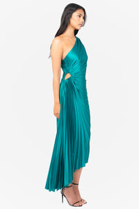 Reagan One Shoulder Pleated Hi Lo Maxi Dress