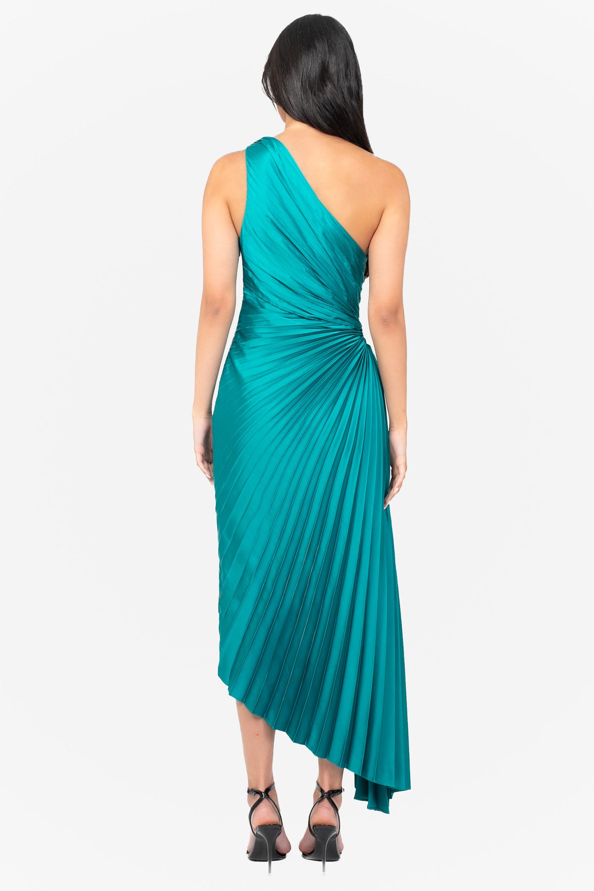 Reagan One Shoulder Pleated Hi Lo Maxi Dress