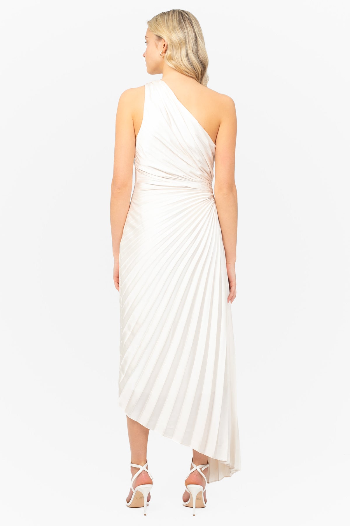 Reagan One Shoulder Pleated Hi Lo Maxi Dress