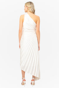 Reagan One Shoulder Pleated Hi Lo Maxi Dress