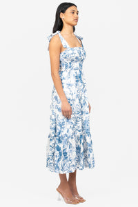 Donna Shirred Floral Maxi Dress - honey