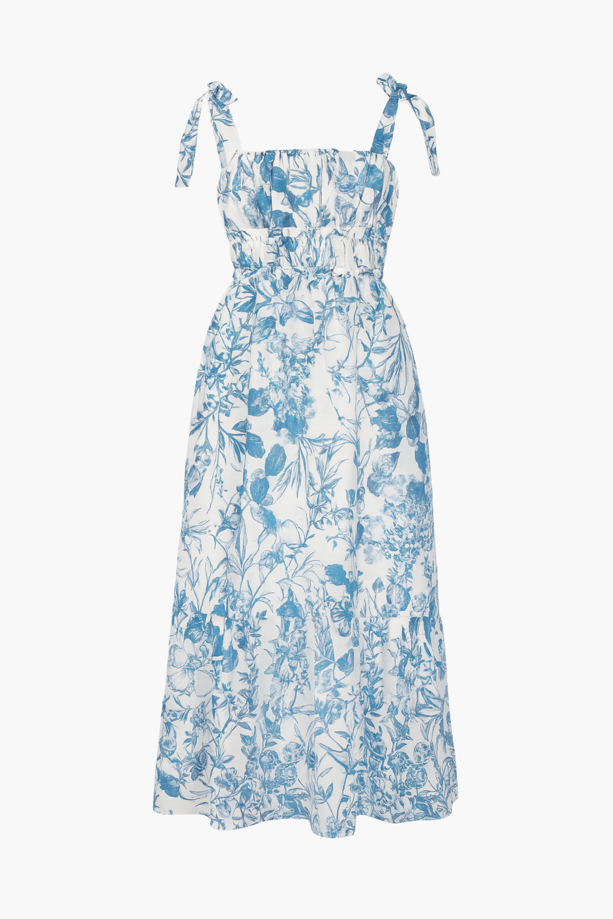 Donna Shirred Floral Maxi Dress