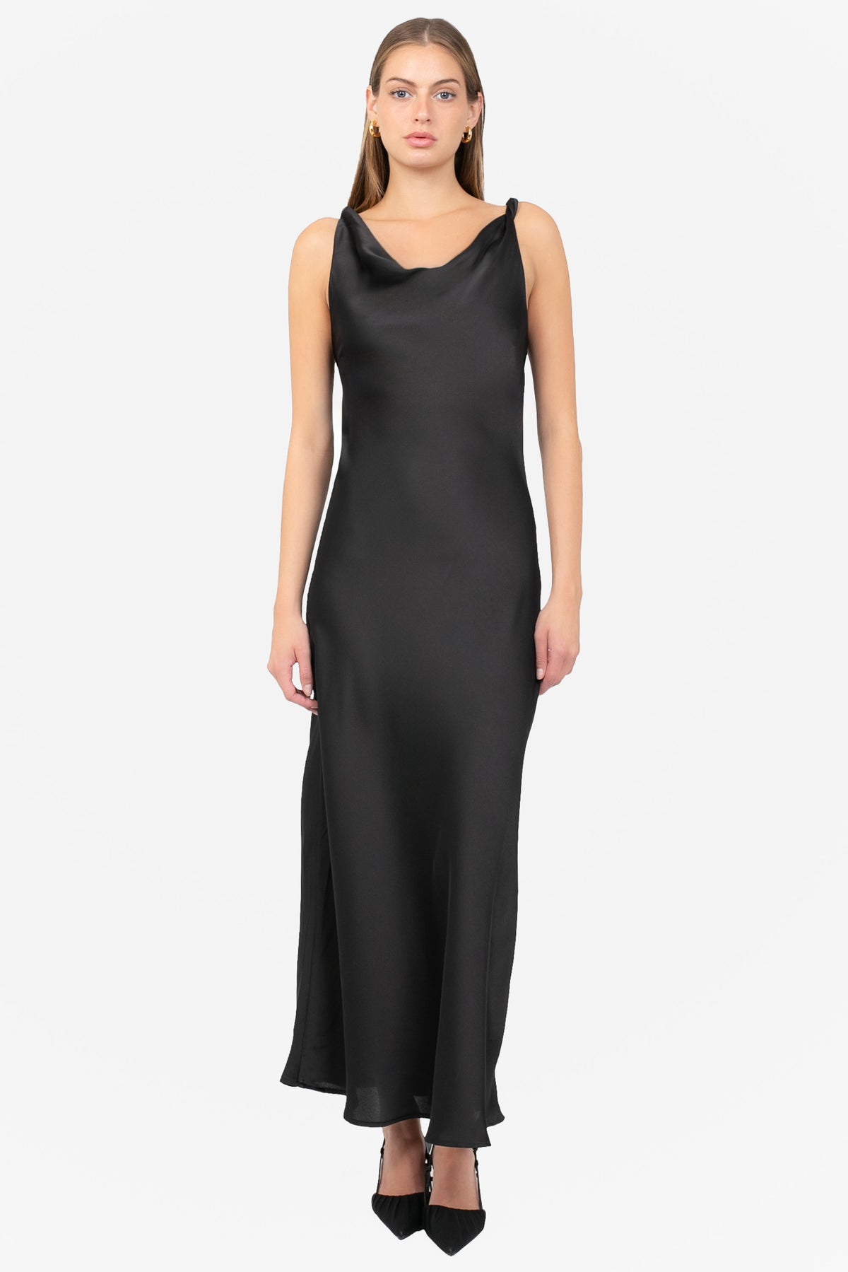 Hayden Twist Cord Satin Maxi Dress