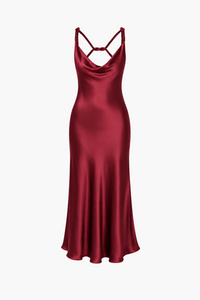 Hayden Twist Cord Satin Maxi Dress - honey