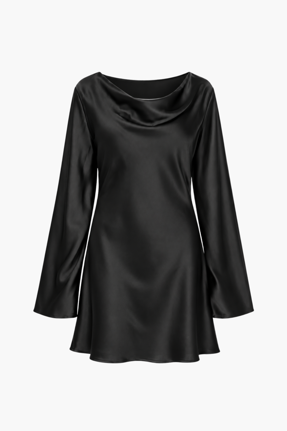 Petra Satin Flare Mini Dress - honey
