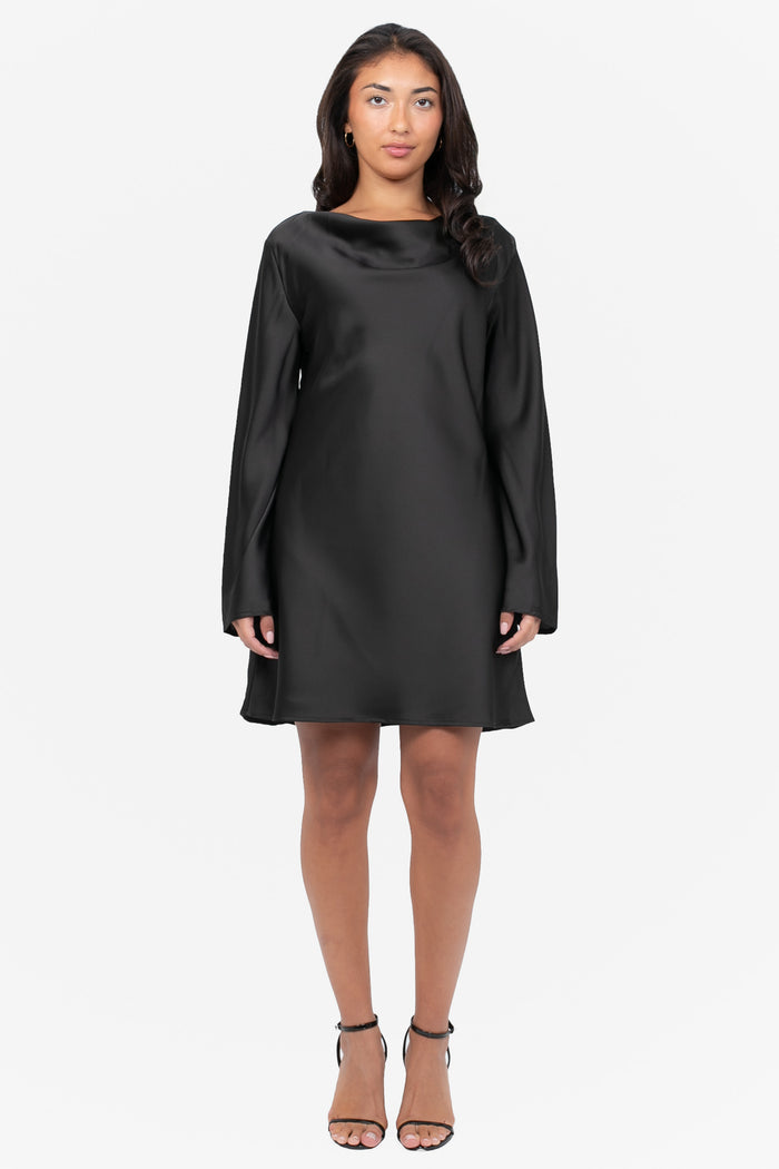 Petra Satin Flare Mini Dress