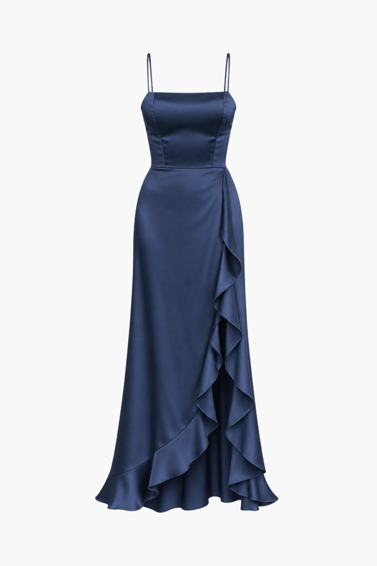 Grace Satin Ruffle Maxi Dress