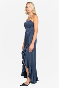 Grace Satin Ruffle Maxi Dress