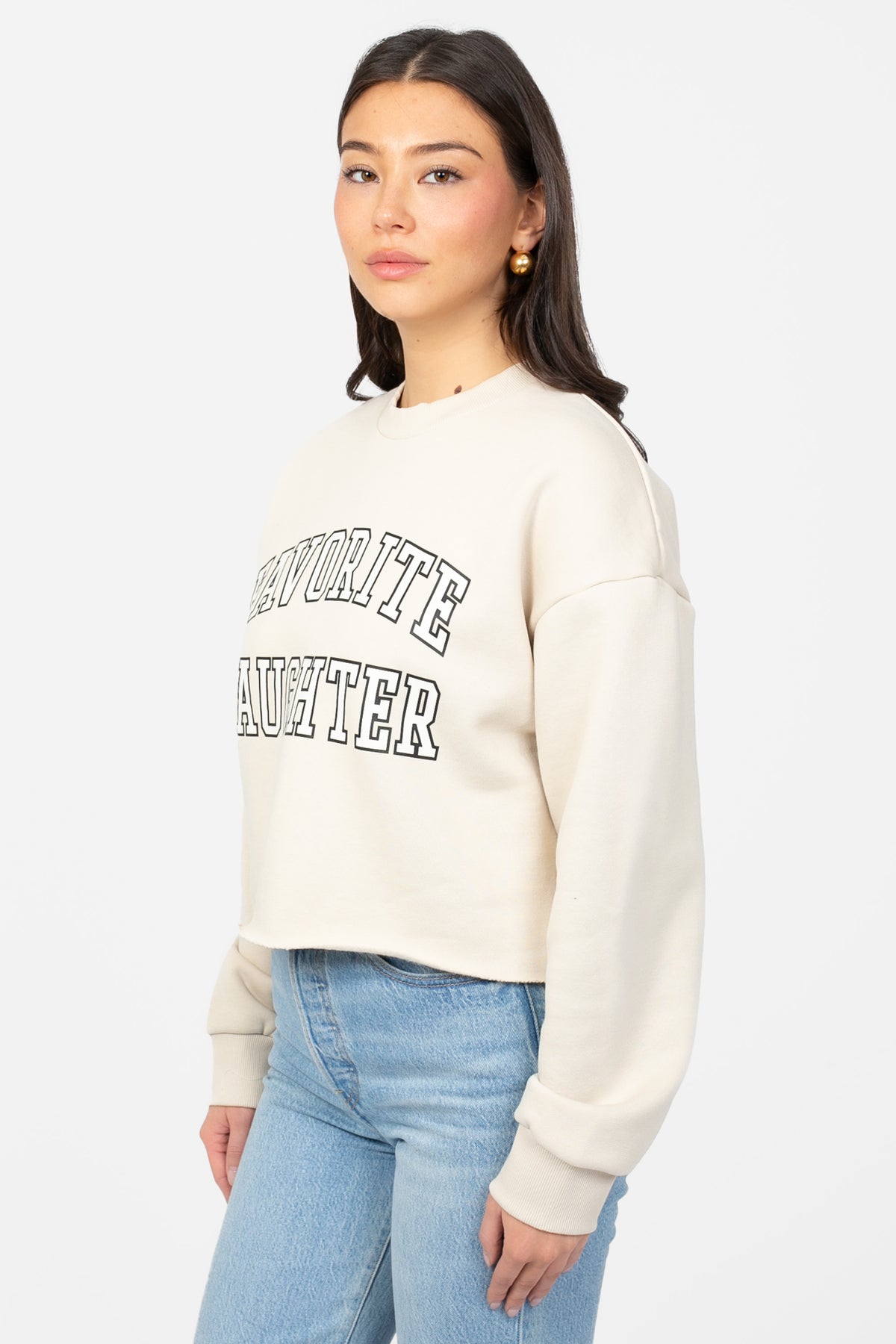 Favorite Daughter Cropped Crewneck - honey