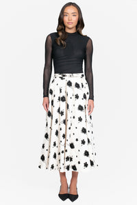 Romina Textured Floral Midi Skirt