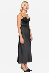 Elaine Satin Slip Midi Skirt
