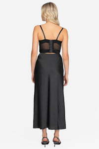 Elaine Satin Slip Midi Skirt