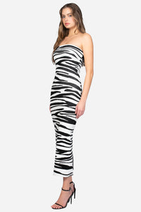 Mona Striped Midi Dress - honey