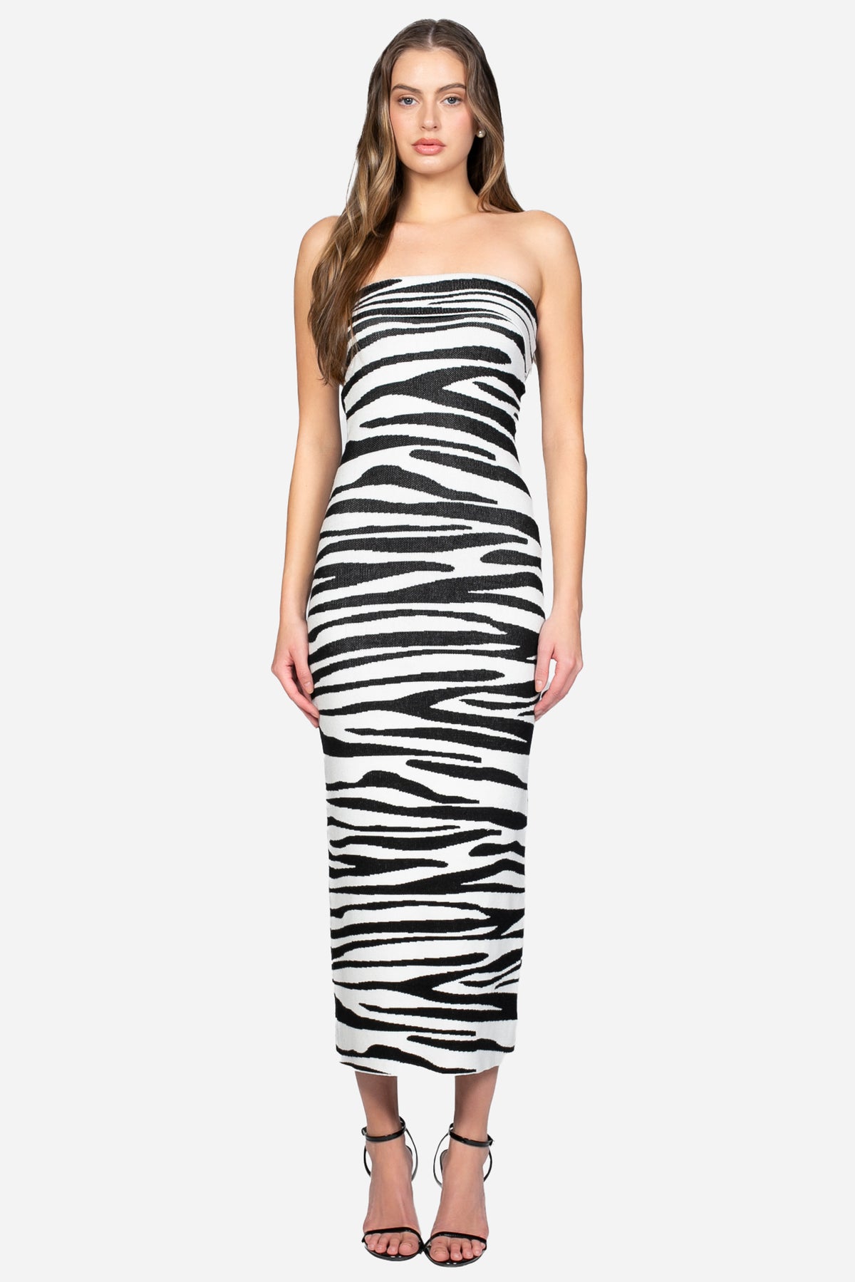Mona Striped Midi Dress - honey