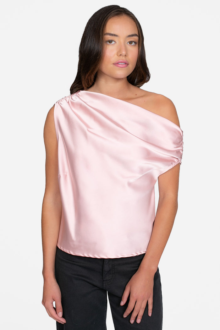 Marielle Satin Draped Blouse