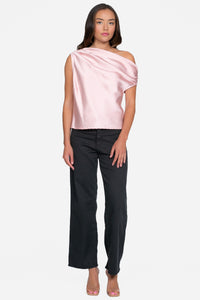 Marielle Satin Draped Blouse