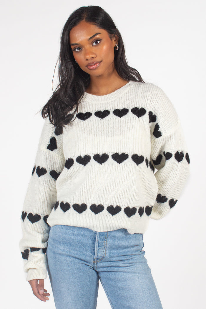 Lilliana Heart Knit Sweater