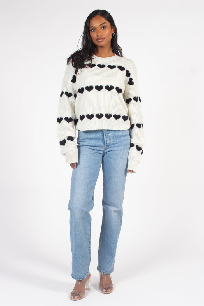 Lilliana Heart Knit Sweater