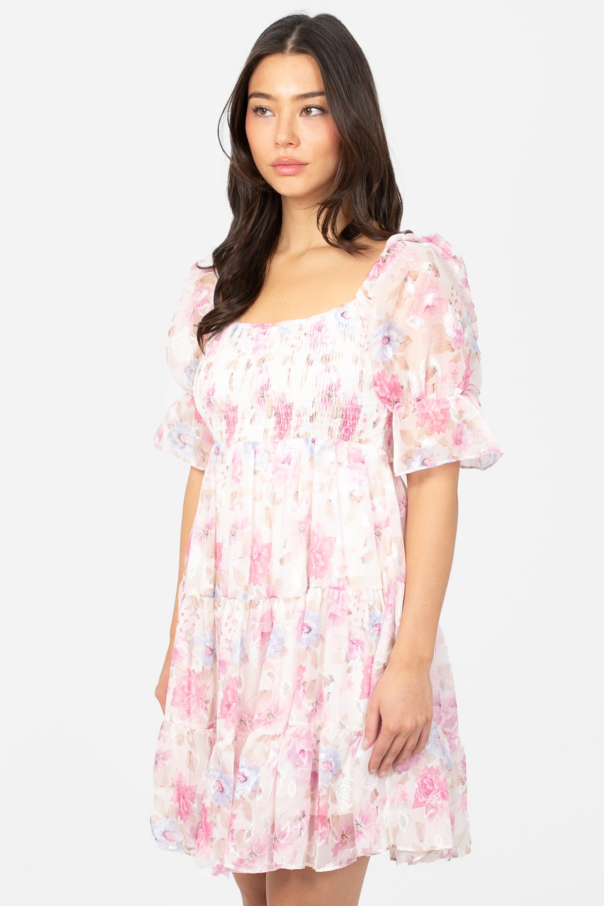 Gia Floral Mini Dress - honey