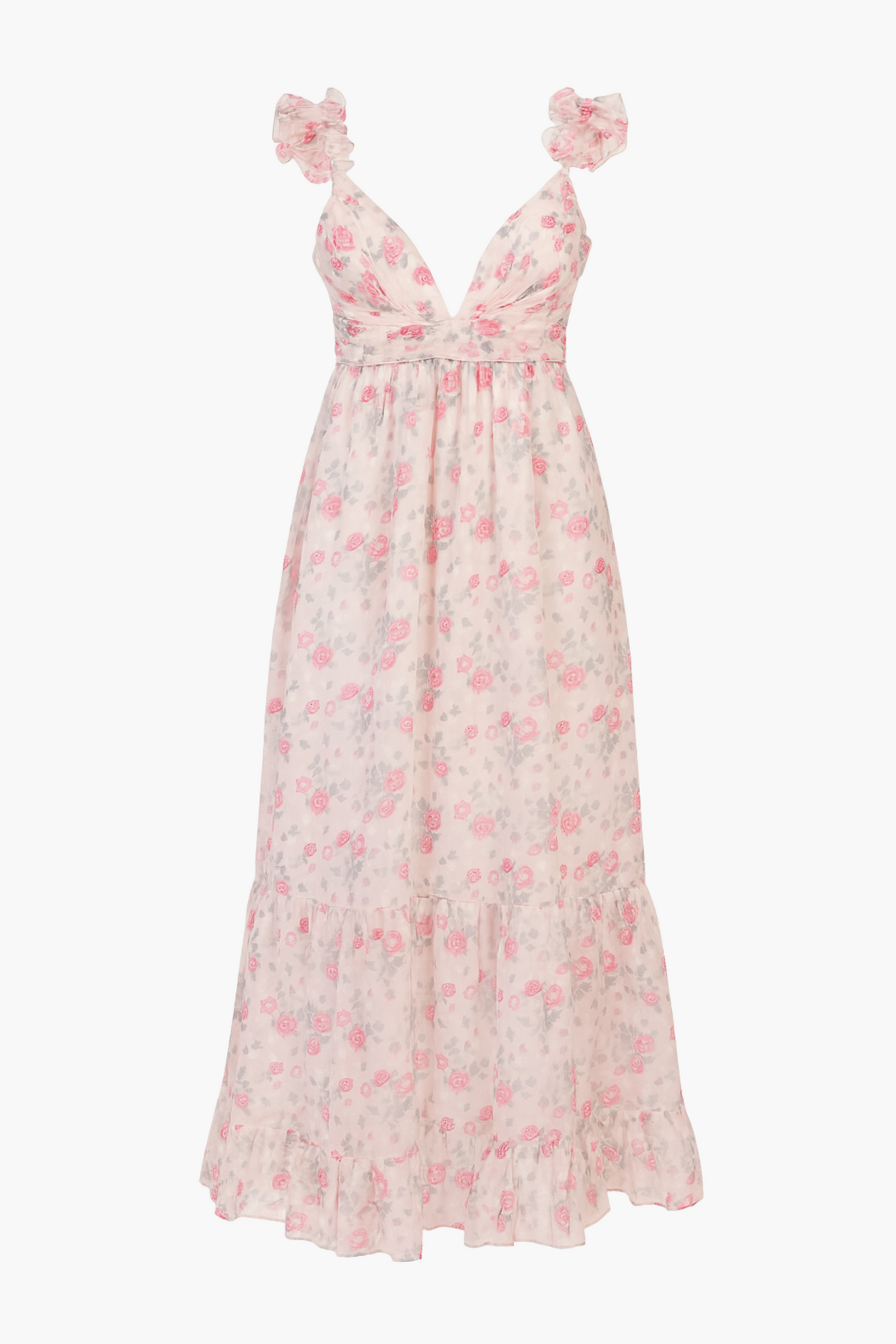 marie flutter shoulder bow back floral maxi dress Francesca's Sheila Bow Back Floral Maxi Dress
