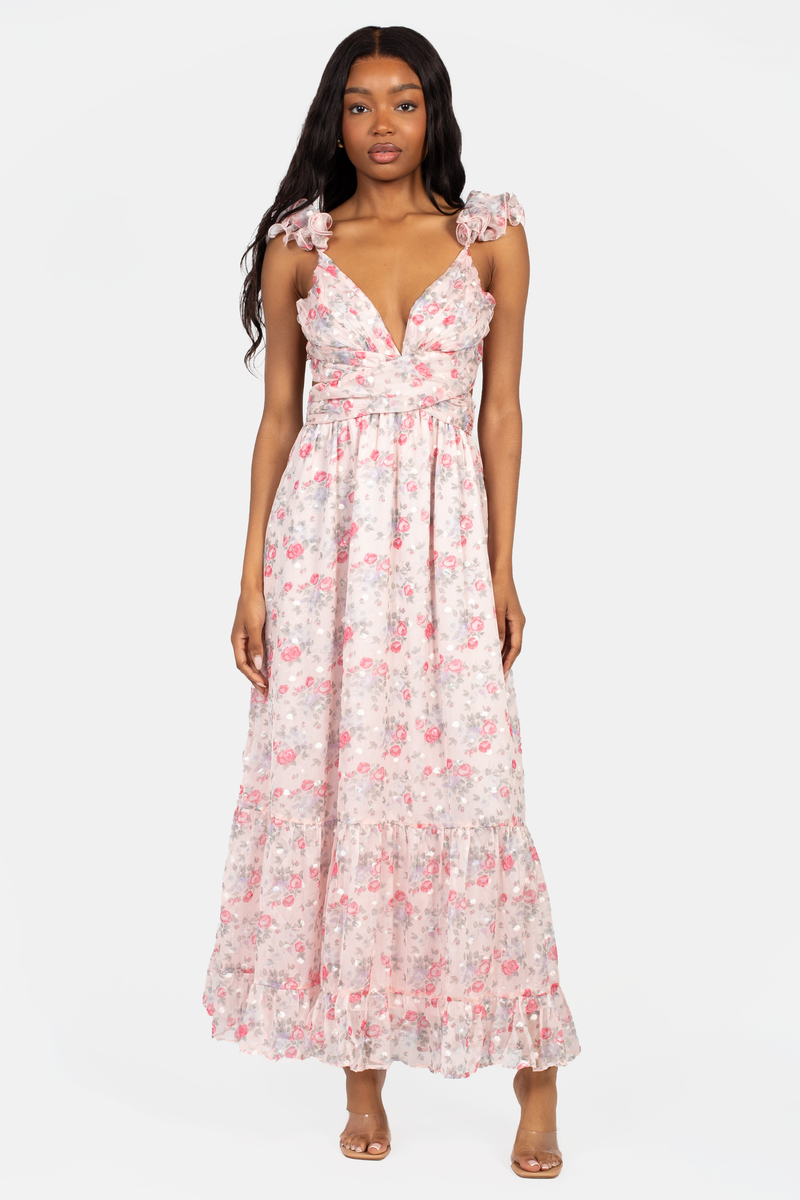 Marie Strap Back Floral Maxi Dress – honey