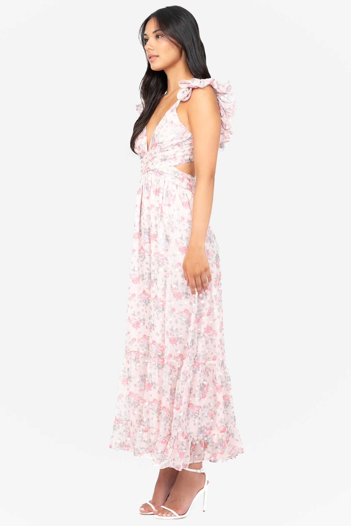 Marie Strap Back Floral Maxi Dress