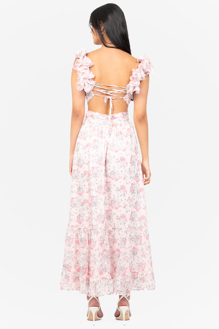 Marie Strap Back Floral Maxi Dress